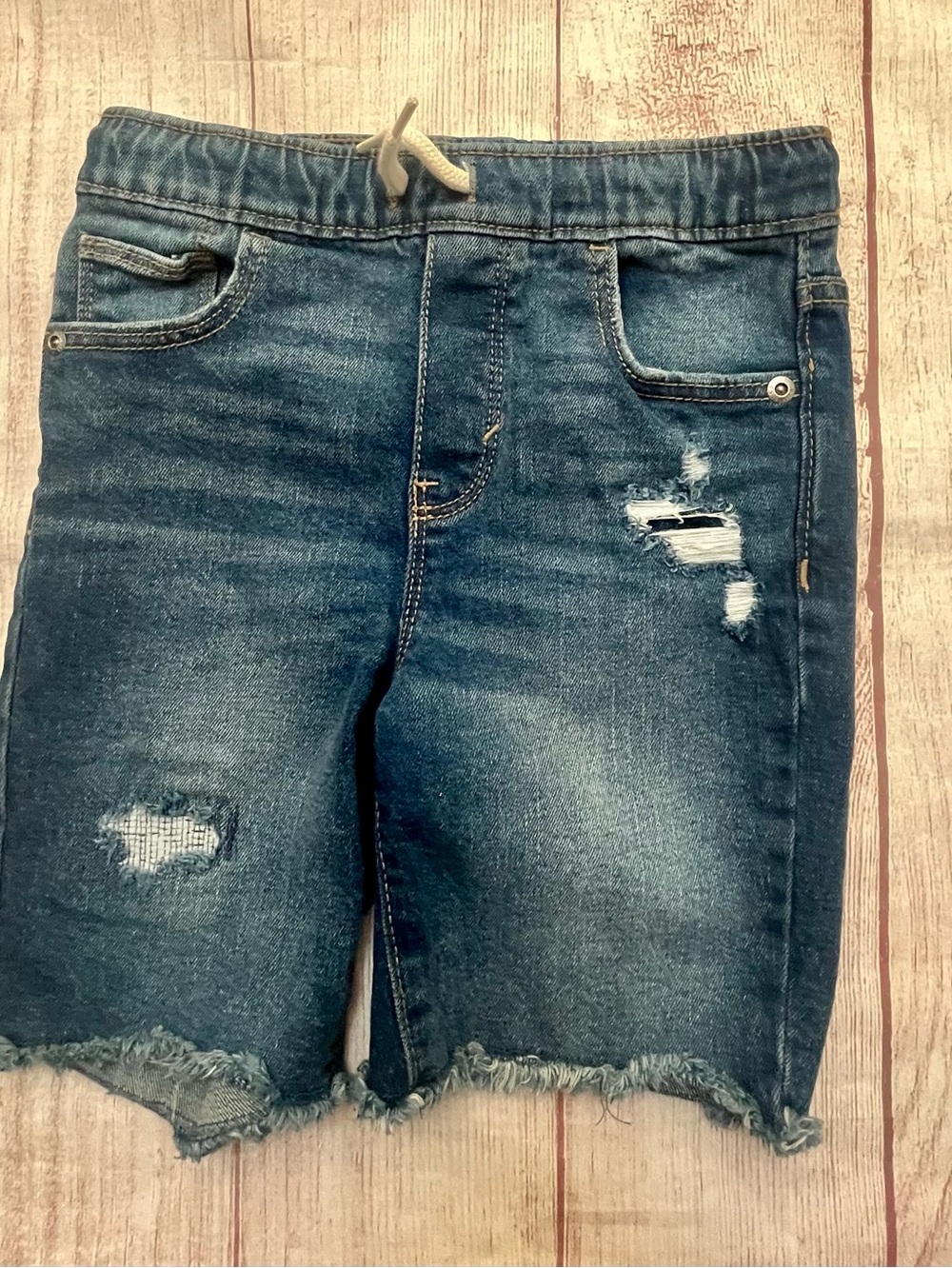 Old Navy Boys Blue Distressed Pull-On Denim Shorts Size 5T
